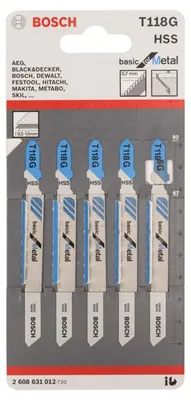 Produktbild von Stichsägeblatt T 118 G Basic for Metal, 5er-Pack
