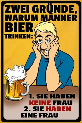 Produktbild von vianmo Holzschild 18x12 cm Gründe warum Männer Bier trinken Spruch Zitat