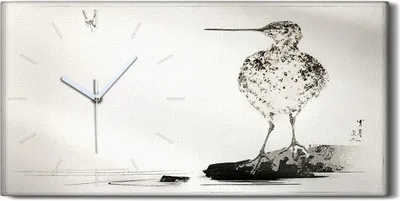 Produktbild von Wandbild Leinwand Bilder Wanduhr 60x30 Zeichnung Asiatische Tier Vogel Kunst - weiße Hände