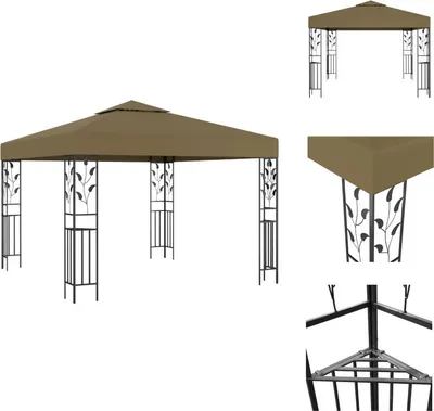 Produktbild von vidaXL Pavillon 3x3 m Taupe 180 g/m² -  Pavillons & Partyzelte
