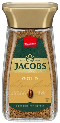 Produktbild von Jacobs Gold, Löslicher Kaffee, Instantkaffee, Instant Kaffee, Löskaffee, Glas, 100 g