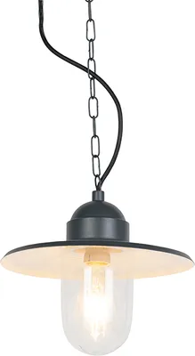 Produktbild von QAZQA - Industrie I Vintage I Outdoor ländliche Hängelampe I Pendellampe I Pendelleuchte anthrazit IP44 - Kansas Graphit I Außenbeleuchtung - Stahl Rund - LED geeignet E27