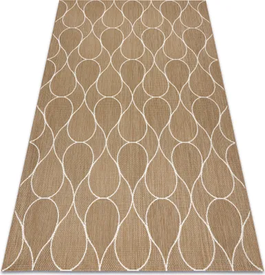 Immagine prodotto di FLAT 49379265 Tappeto in sisal Gocce - colore paglia beige naturale, corda beige 120x170 cm