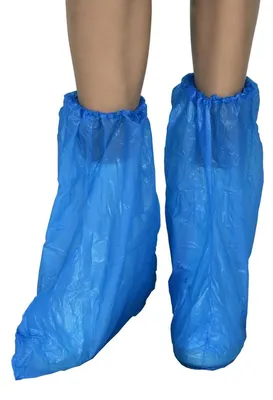 Produktbild von Stiefelüberzüge, Zamo®, Einweg, knöchelhoch, CPE 10 g, rutschfest, Farbe: Blau, 50 Stück