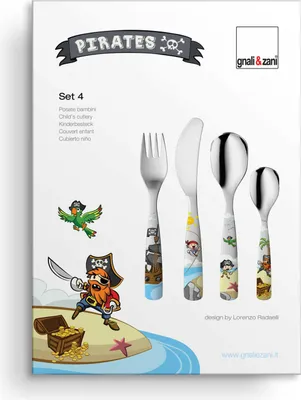 Produktbild von Gnali & Zani Kinderbesteck 4-tlg. Piraten ab 36 Monate rostfrei