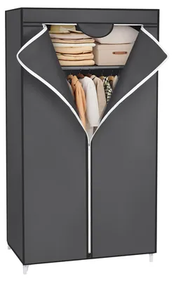 Faltgarderobe aus Stoff, 75x45x160 cm, Grau