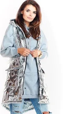 Productafbeelding van Awama dames vest Elained A332, zilverkleurig, maat L/XL