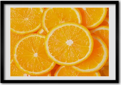 Produktbild von Bild - Bilderrahmen - 100 cm x 70 cm - MDF - Rahmen - Foto - Wandkunst Orangenscheiben