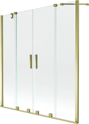 Produktbild von Mexen Velar Duo 2-Flügel-Badewannenwand Regulierbare 150 x 150 cm, transparent, Gold - 896-150-000-02-50