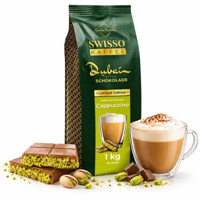 Productafbeelding van Swisso DUBAI STYLE CHOCOLADE Cappuccino met koffiesmaak, in Dubai-stijl
