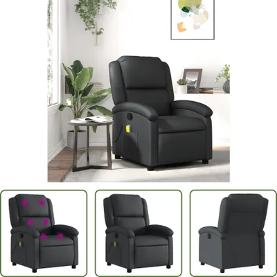 Produktbild von The Living Store Massagesessel Schwarz Echtleder