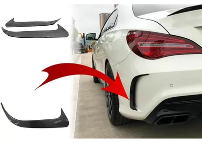 Productafbeelding van Achterbumperspoilers, zijschermen en spoilers voor Mercedes CLA W117, modeljaren 2014-2018, carbonuitvoering.