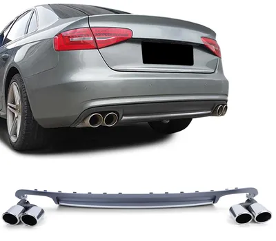 Obrázek produktu pro Difuzor zadního nárazníku s dvojicí chromovaných koncovek výfuku pro Audi A4, modelový rok 2007/11 - 2012/03