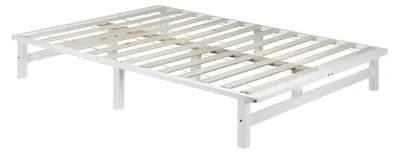 Produktbild von Holzbett Palettenbett 140x200 cm mit Lattenrost, Bettgestell in Weiß, Kiefer Massivholz