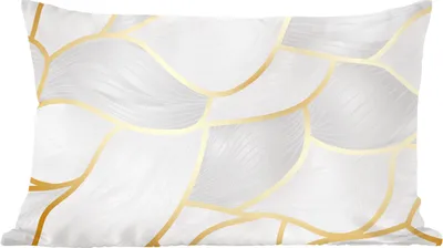 Produktbild von MuchoWow® Zierkissen Sofakissen Wohnzimmer Dekokissen 60x40 cm Abstraktes Muster mit goldenen Linien - Kopfkissen - Polster mit Foto