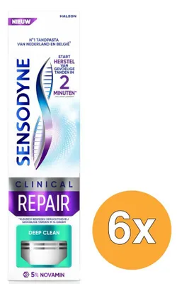 Produktbild von 6x Sensodyne Tandpasta Clinical Deep Clean (75 ml)