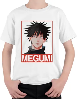 Zdjęcie produktu dla Megumi Fushiguro Jujutsu Kaisen Anime Fan Gift Gloomy Otaku Uni Koszulka dziecięca, Biały, 152