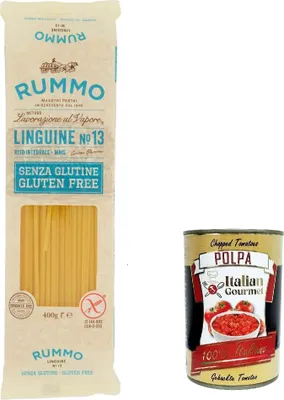 Produktbild von 10x Rummo Pasta Linguine n. 13 senza Glutine, gluten free, 100% italienische Pasta nudeln glutenfrei 400g + Italian Gourmet polpa 400g