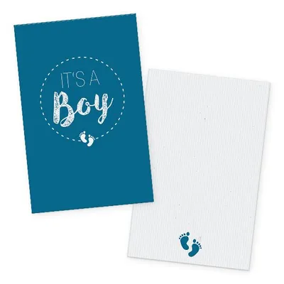 Produktbild von itenga 24x Kärtchen "It s a Boy" dunkelblau in Visitenkartengröße