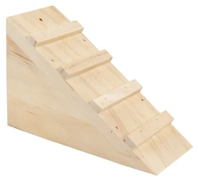 Produktbild von Nagertreppe aus Holz für Kleintiere, 14 cm lang, 6 cm breit, 9 cm hoch