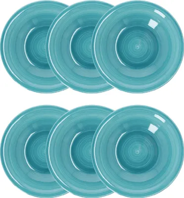 Produktbild von HOMLA 6er-Set tiefer Teller OBLAN blau 21 cm