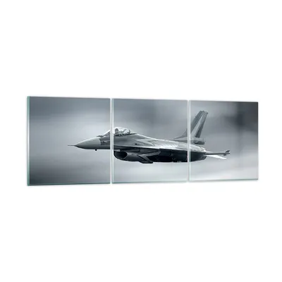 Produktbild von Bilder auf glas - Flugzeug Himmel Flug - 90x30cm - Glasbilder - Wandbilder - Kunstdruck - zum Aufhängen bereit - Wanddekoration aus Glas - Glas Bilder - Wandbild auf Glas - 3 Teile - GCA90x30-3415