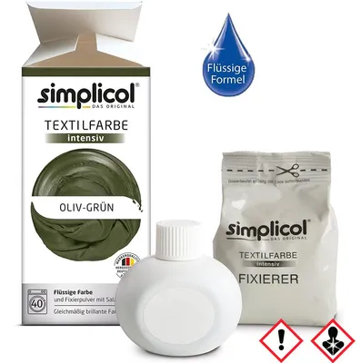 Image de Simplicol peinture textile intense all in 1 liquide en vert olive