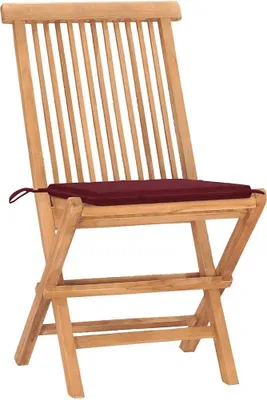 Produktbild von vidaXL 3-tlg. Garten-Essgruppe mit Kissen Klappbar Massivholz Teak