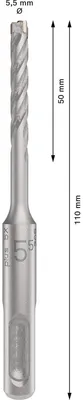 Zdjęcie produktu dla Bosch 2 608 833 774, Młot udarowo-obrotowy, Hammer drill bit, 5,5 mm, 110 mm, Cegła, Beton, Kamień, 5 cm