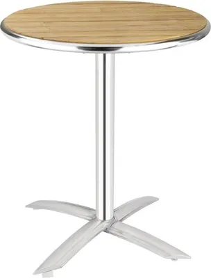 Image de Table pliante ronde Bolero en frêne, 1 pied, 60 cm