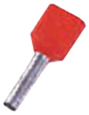 Immagine prodotto di 100 pezzi Doppio collare 2x1 mm² rosso - Terminale per cavo 1 mm² isolato ICIAE110Z