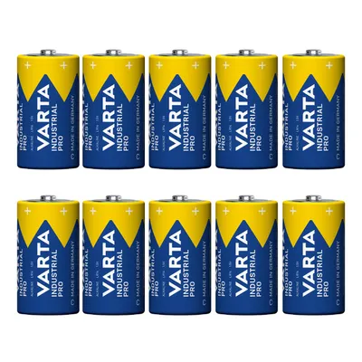 Image de 10 piles alcalines R-14 LR14 C 1,5 V Varta Industrial Pro