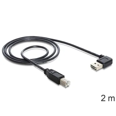 Produktbild von DELOCK Easy USB Kabel A 90° -> B St/St 2.00m schwarz