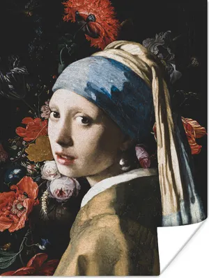 Produktbild von MuchoWow® Poster Das Mädchen mit dem Perlenohrring - Vermeer - Jan Davidsz de Heem 90x120 cm - Wohnzimmer