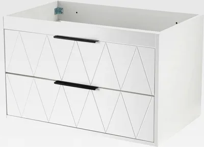 Produktbild von Waschbeckenunterschrank hängend 75cm breit, Waschtischunterschrank, Badezimmerschrank mit 2 Schubladen, Badezimmmer Möbel für Gäste WC, Badmöbel Set für Badezimmer,Unterschrank,Waschtisch,Weiß
