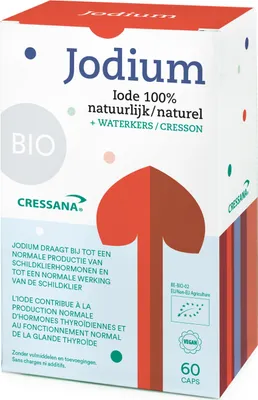 Produktbild von Cressana Jod - 60 Kapseln - -Jod aus Meeresalgen - Unterstützt Schilddrüsenfunktion, Stoffwechsel & Kognitive Gesundheit, Natürliche & vegane Jodquelle