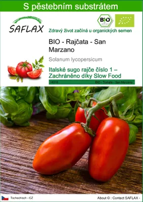 Obrázek produktu pro SAFLAX - BIO - Rajčata - San Marzano - Solanum lycopersicum - 15 Semena - S pěstebním substrátem bez klíčků