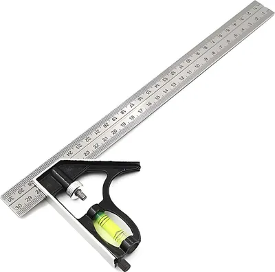 Image de Équerre combinée pour le travail du bois - précise et réglable - en acier inoxydable