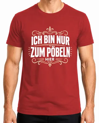 Zdjęcie produktu dla Koszulka męska "Tylko tu jestem, żeby się wyśmiewać", napis humorystyczny, sarkastyczny, ironiczny, czerwona, rozmiar 3XL