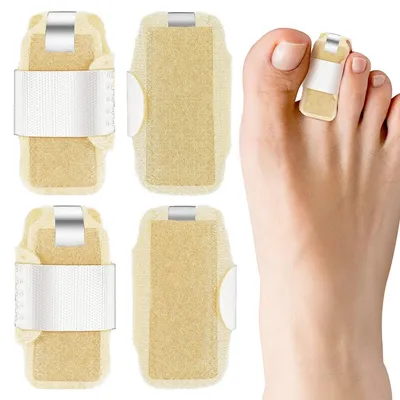 Produktbild von 4-teiliges Zehenschienen-Set zur Korrektur von Hammerzehen, Zehenbandage für Damen, Zehenwickel, Zehenabdeckungen