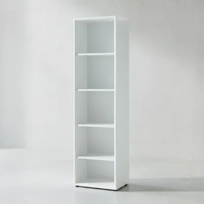 Produktbild von Aktenregal Hoch Schmal | 50x196x37 cm (5 Ordnerhöhen) | 3D-Rahmen Stabil 22kg Belastbar | Büroregal Weiß |  Germany | Serie MUENCHEN Kadima Design