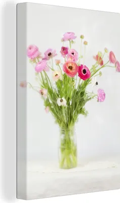 Produktbild von MuchoWow® - Leinwandbilder - Stillleben - Blumen - Frühling, Wandbild, Wanddeko Bilder Wohnzimmer, 60x90cm