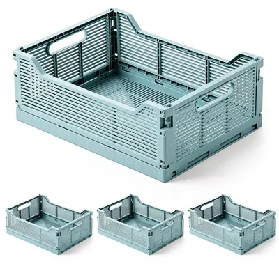 Faltbare Aufbewahrungsboxen, 4er-Set, stapelbar, S (22x15x9 cm)