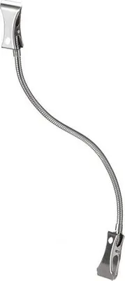 Produktbild von APS 71470 Schilderhalter FLEXIBEL, Metall verchromt, mit 2 Klemmen, Länge 12 cm