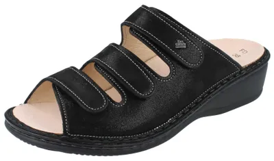 Produktbild von FINN COMFORT Pisa Damen Pantolette schwarz Brina Nubukleder - Größe: 39