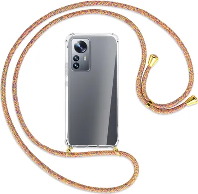 Produktbild von Handykette Backcover-Schutzhülle mit Band (Metall goldfarben) für Xiaomi 12 Pro - Rainbow