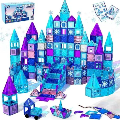 Imagen del producto de Bloques magnéticos de construcción, 123 piezas. Juego de construcción magnética