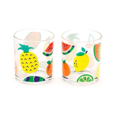 Produktbild von 2er Set Trinkgläser Summer Fruits Wassergläser Gläserset 350ml Früchte