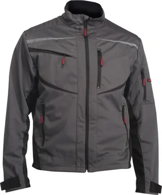 Produktbild von Charlie Barato® Arbeitsjacke, Softshell-Jacke, Farbe grau/schwarz, Reflexstreifen