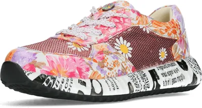 Produktbild von Laura Vita Damen Sneaker Blumen Burton 05 Halbschuh Schnürschuh, Größe:40 EU, Farbe:Pink